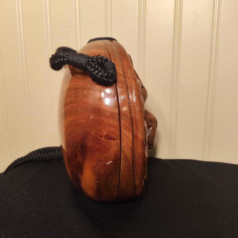 Vintage Hand-Carved Acacia Wood Lion Head Shoulder Bag from Timmy Woods Collecti - Picture 4 of 10
